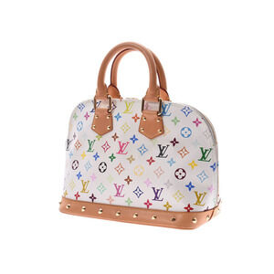 Louis Vuitton Handbag Alma Multicolor Leather White Multicolore